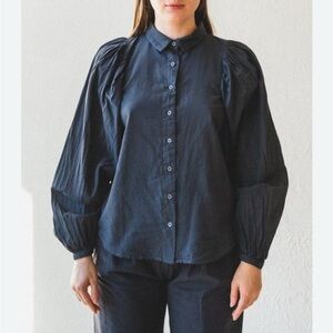 Caron Callahan Alastair Cotton Shirt - Charcoal‎ Batiste